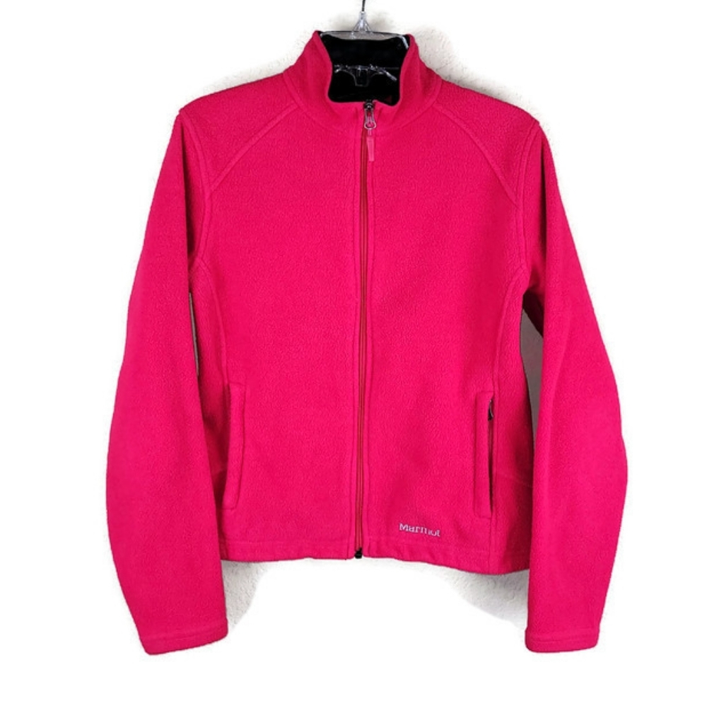 Marmot Womens Jacket S Pink Polartec Fleece Zip Front Zip Underarm Openings